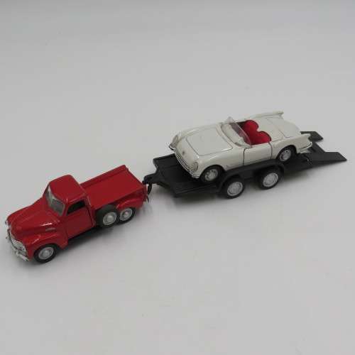 1953 Chevrolet 3100 with trailer and 1953 corvette