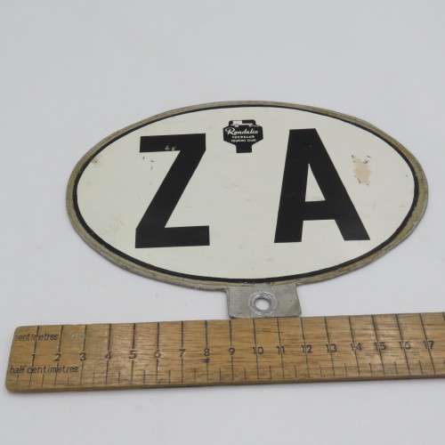 Vintage South Africa Rondalia touring club car badge