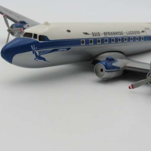 SOUTH AFRICAN AIRWAYS DOUGLAS DC-4 LEBOMBO PLASTIC MODEL PLANE - MISSING PROP