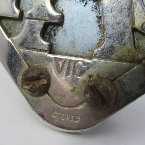 Vintage 1950`s RAF Stokes Victoria Australia Royal Automobile Club car badge