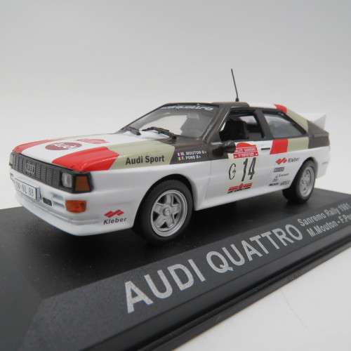 Audi Quattro die-cast rally model car - 1981 Sanremo rally - Scale 1/43