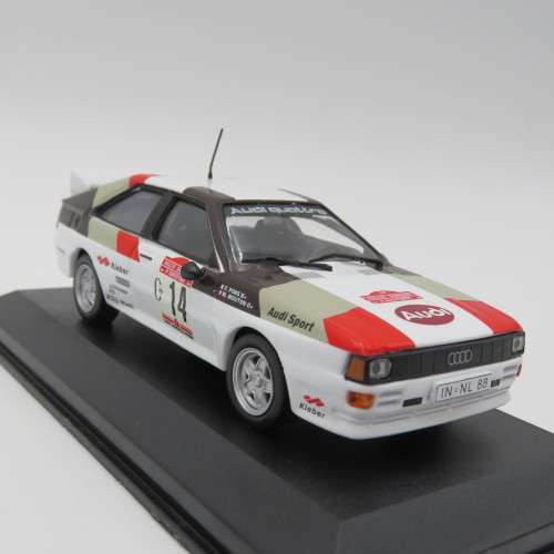 Audi Quattro die-cast rally model car - 1981 Sanremo rally - Scale 1/43