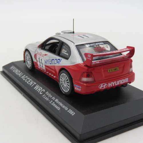 Hyundai Accent WRC die-cast rally model car - 2003 Monte Carlo - Scale 1/43