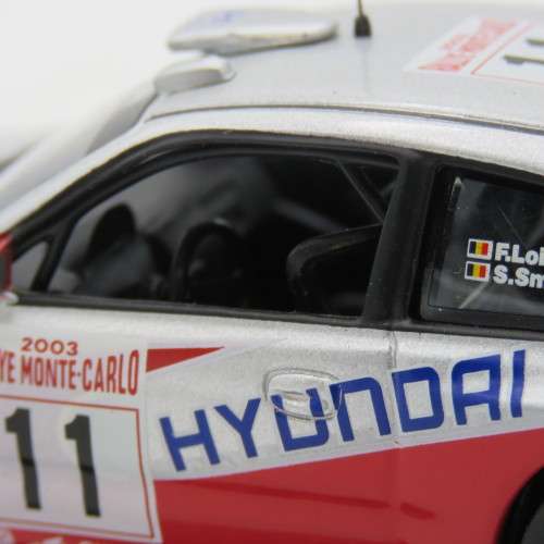 Hyundai Accent WRC die-cast rally model car - 2003 Monte Carlo - Scale 1/43