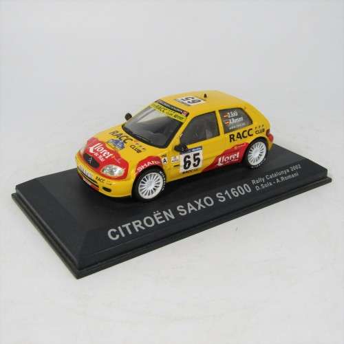 Citroen Saxo S1600 die-cast rally model car - scale 1/43 - rear spoiler missing