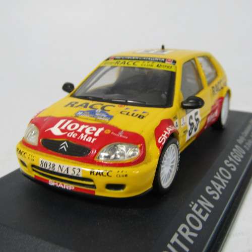 Citroen Saxo S1600 die-cast rally model car - scale 1/43 - rear spoiler missing