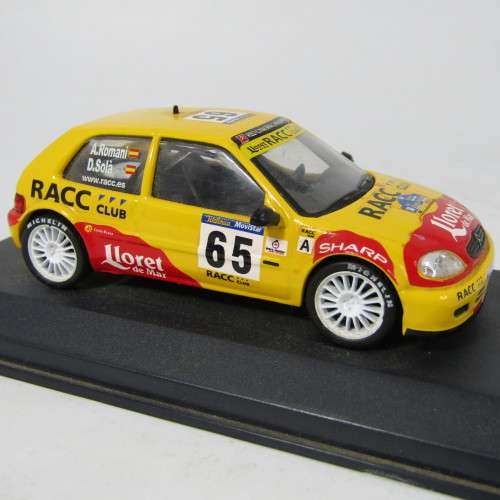 Citroen Saxo S1600 die-cast rally model car - scale 1/43 - rear spoiler missing