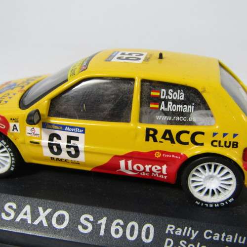 Citroen Saxo S1600 die-cast rally model car - scale 1/43 - rear spoiler missing