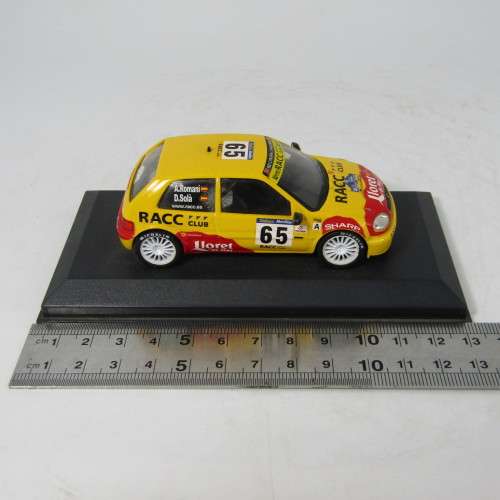 Citroen Saxo S1600 die-cast rally model car - scale 1/43 - rear spoiler missing