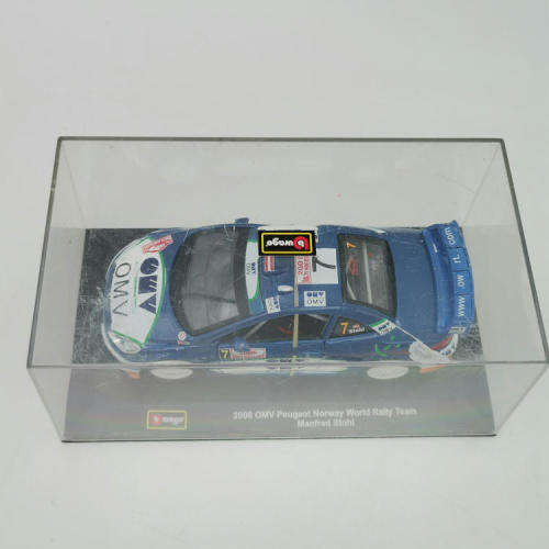 Bburago 2006 OMV Peugeot Norway World Rally team die-cast model car - scale 1/32