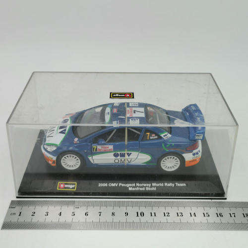 Bburago 2006 OMV Peugeot Norway World Rally team die-cast model car - scale 1/32