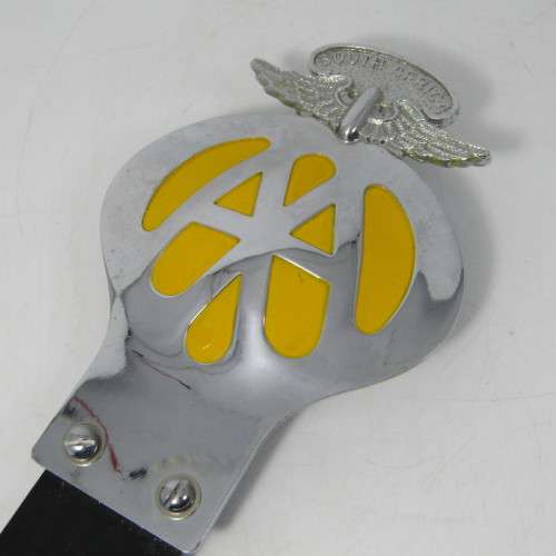 Vintage South African AA car badge with bracket