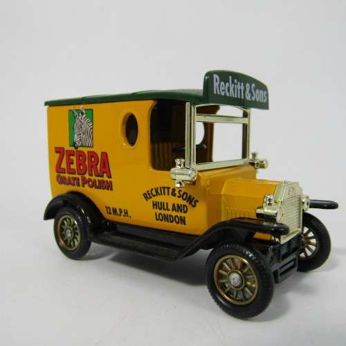 Lledo 1920 Ford Model T van - Zebra Grate Polish promotional model car in box