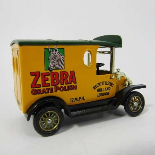 Lledo 1920 Ford Model T van - Zebra Grate Polish promotional model car in box