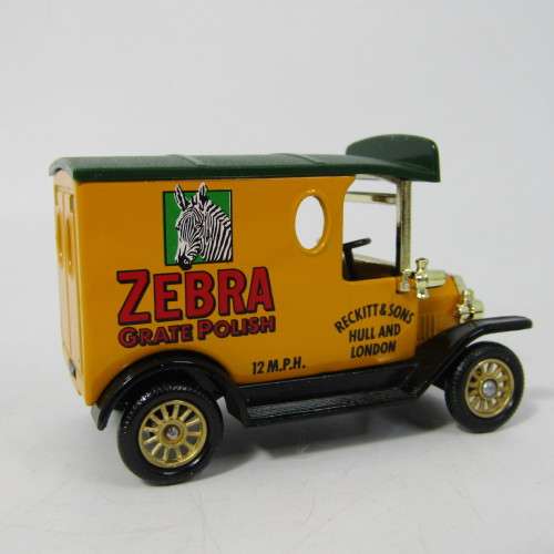 Lledo Days Gone 1920 Ford Model T van - Zebra Grate Polish promotional model car in box