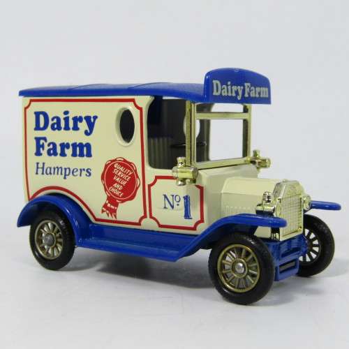 Lledo 1920 Ford Model T van - Dairy Farm Hampers promotional model car in box