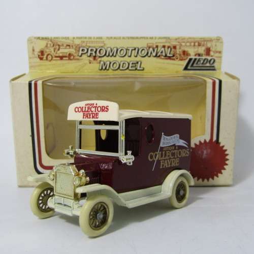 Lledo 1920 Ford Model T van - Antiques and Collectibles Fayre promotional model car in box