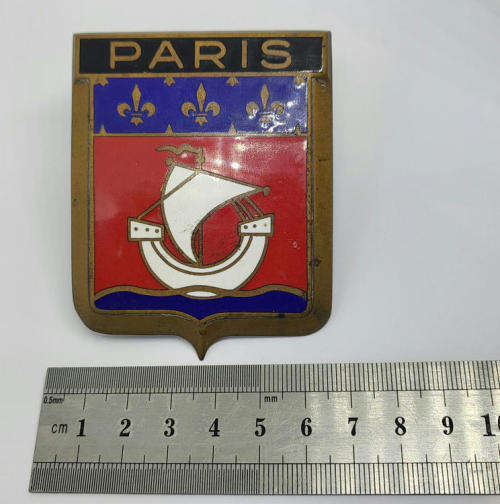Vintage Paris enameled car grille badge
