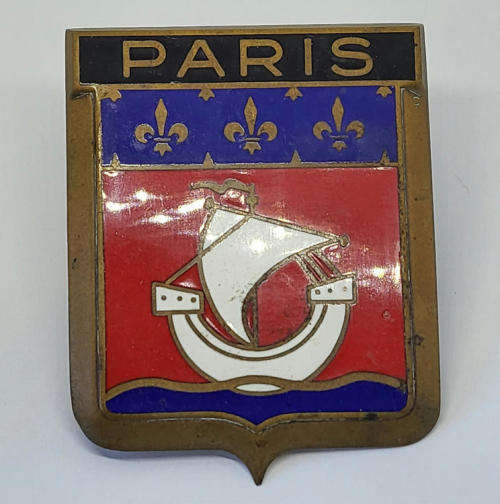 Vintage Paris enameled car grille badge