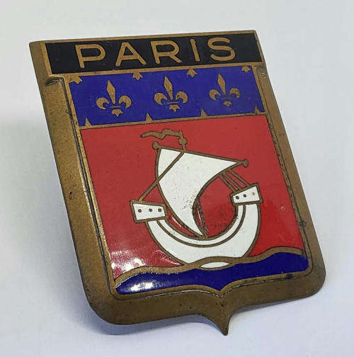 Vintage Paris enameled car grille badge