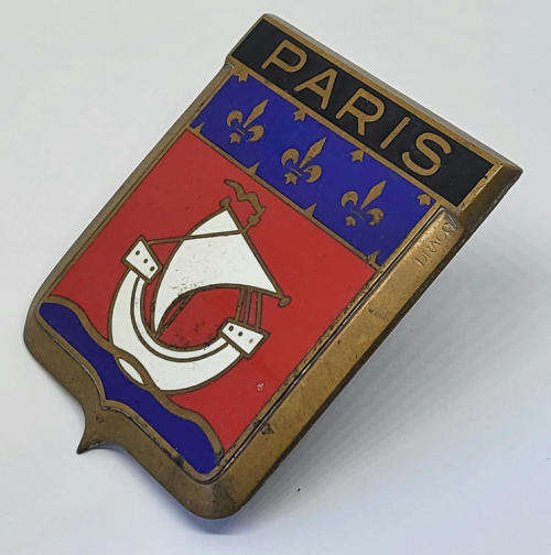 Vintage Paris enameled car grille badge