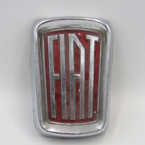 Vintage Fiat 500L original steel bonnet badge