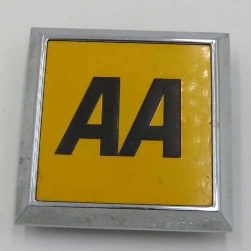Vintage square AA Automobile Association car badge