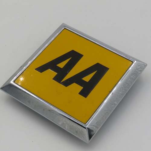 Vintage square AA Automobile Association car badge