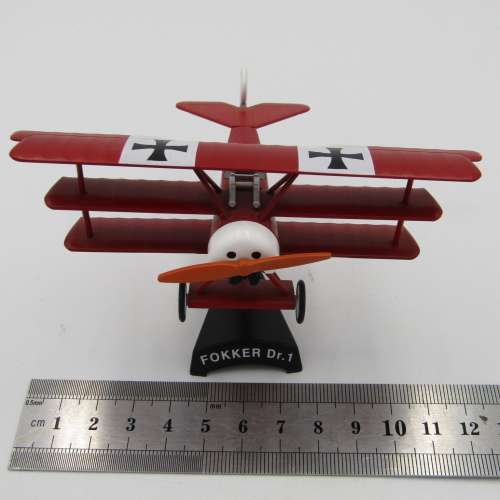 German WW1 Fokker Dr.1 Red Baron die-cast model plain - scale 1/63