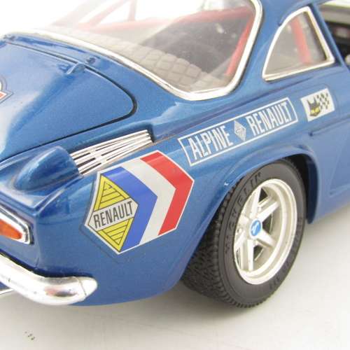 Bburago Alpine Renault A110 die-cast racing model car - scale 1/16 - head light lens missing