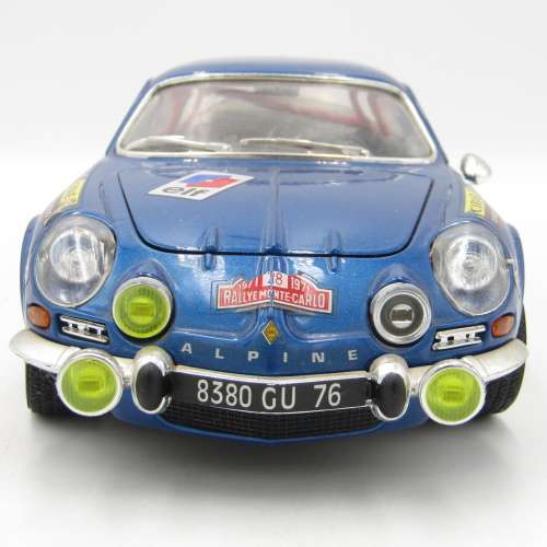 Bburago Alpine Renault A110 die-cast racing model car - scale 1/16 - head light lens missing