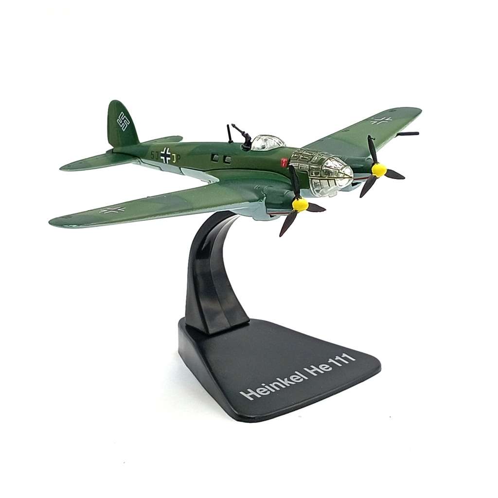 Atlas WW2 Heinkel He III die-cast model plane in box scale 1/144