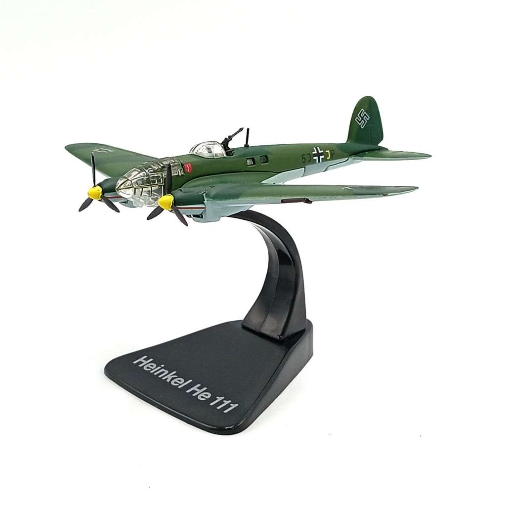 Atlas WW2 Heinkel He III die-cast model plane in box scale 1/144