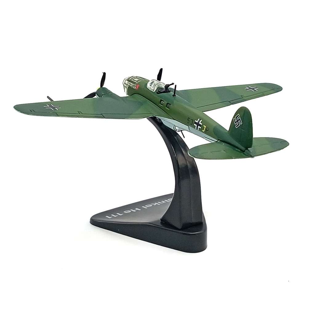 Atlas WW2 Heinkel He III die-cast model plane in box scale 1/144