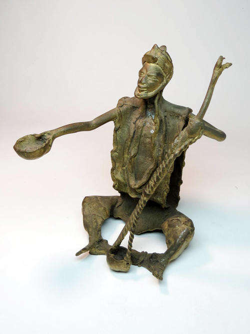 Original African brass lost wax casting (The beggar)