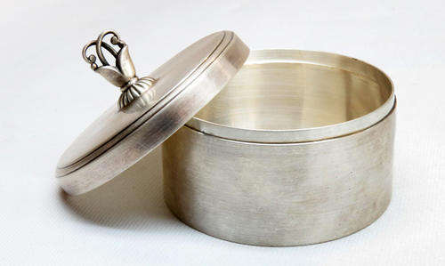 Exquisite and very collectable Georg Jensen (Danish) silver powder jar
