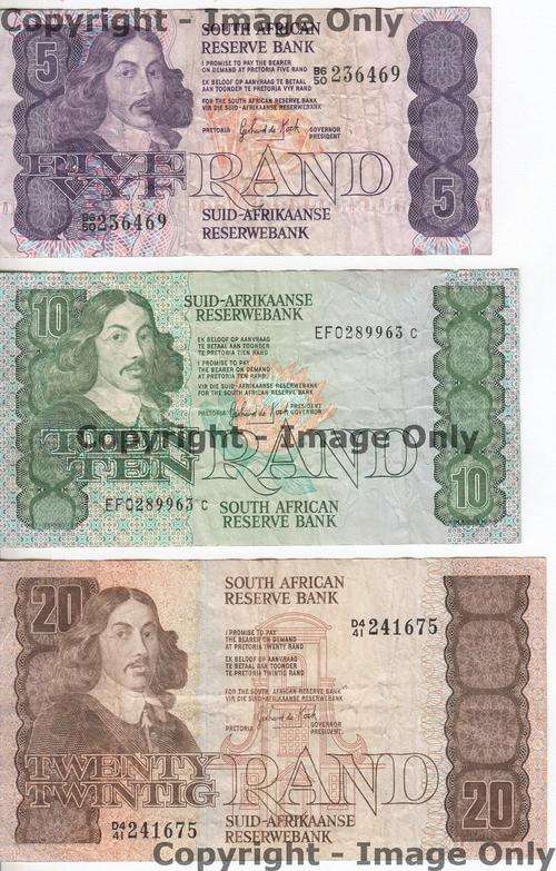 Lot of 6 old African banknotes - as per scan