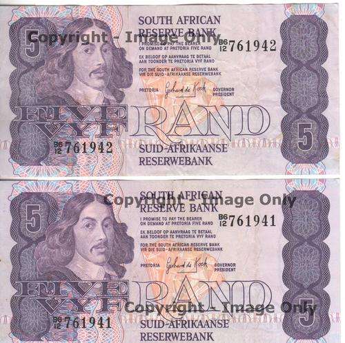 Lot of 20 old SA banknotes - 10 x R5 & 10 x R10 notes - as per photo