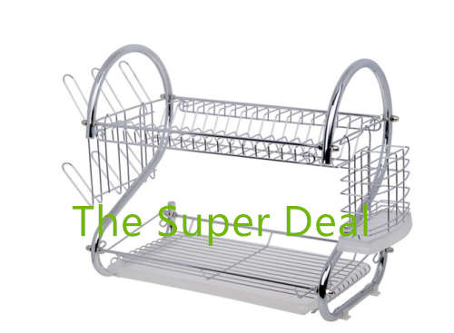 Kitchen Two-Tier Stainless Steel Dish Rack