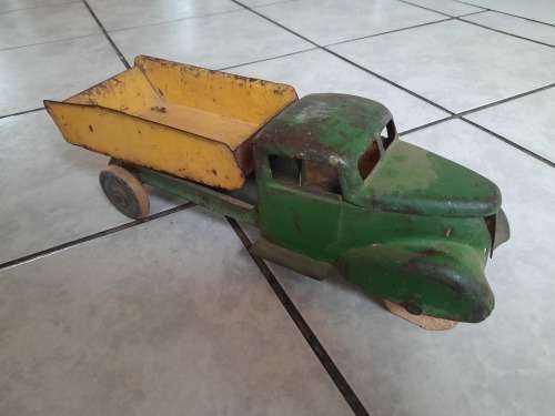 X2 old vintage metal trucks