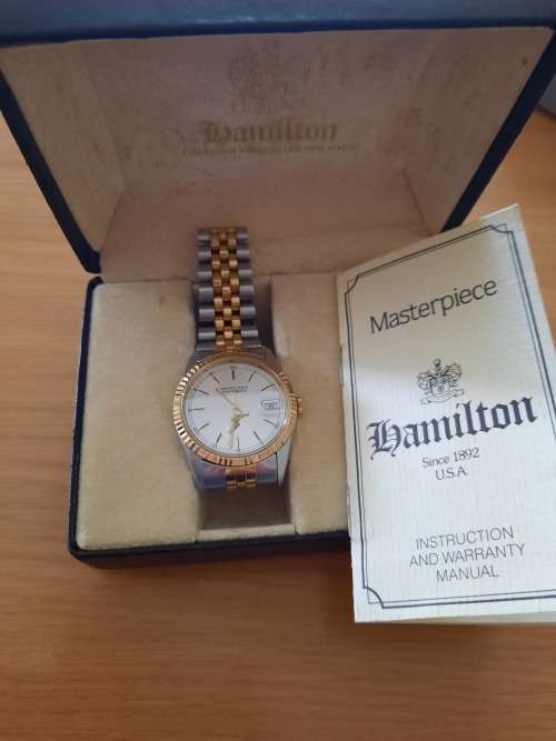 Vintage Hamilton masterpiece mens watch plus box and warranty manual