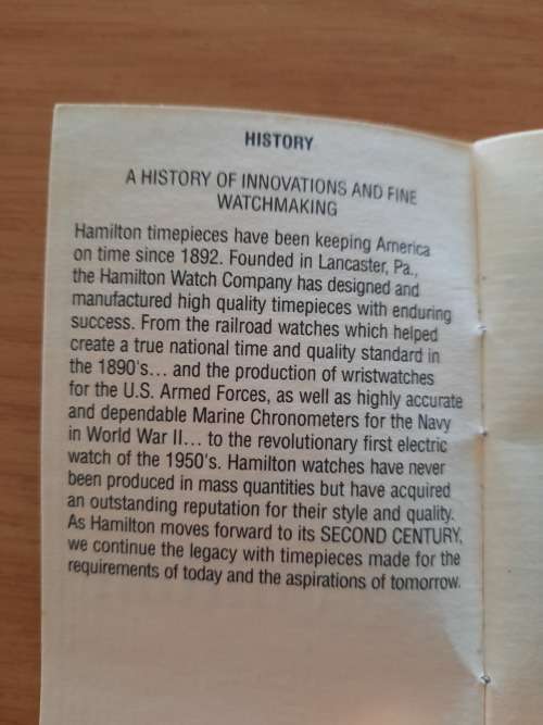 Vintage Hamilton masterpiece mens watch plus box and warranty manual