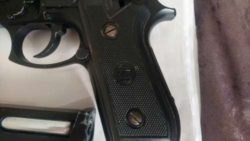 9mm pistol CO2 plus leather holster