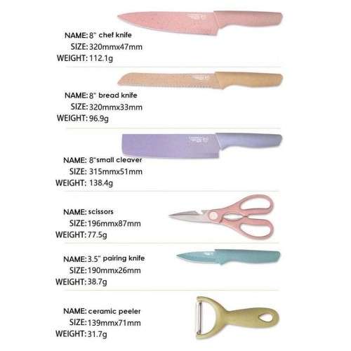 6PCS Bobi Corrugated Kitchen Knives