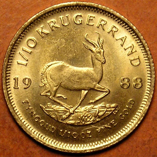 Gold 1/10th oz Krugerrand 1988 * Two Available *