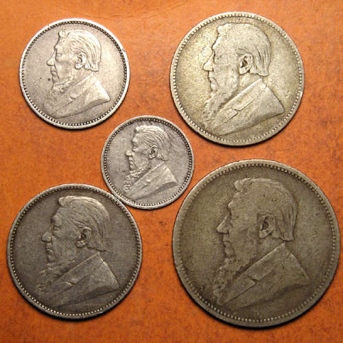 ZAR a Collection of Five Kruger Silver Coins