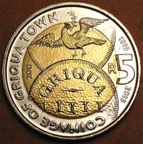 RSA: 2015 Griqua Town Coinage Commemorative 5 Rand