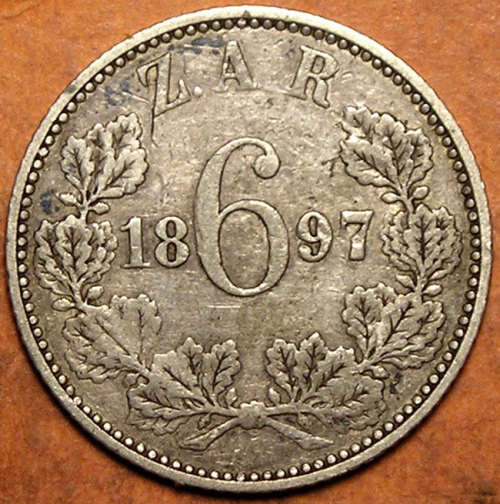 ZAR: 1897 Kruger Silver Sixpence