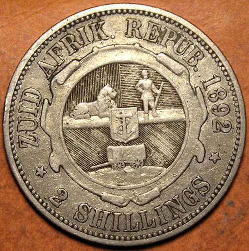 ZAR: 1892 Kruger Silver 2 Shillings