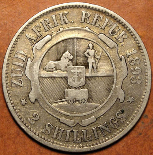 ZAR: 1893 Kruger Silver 2 Shillings
